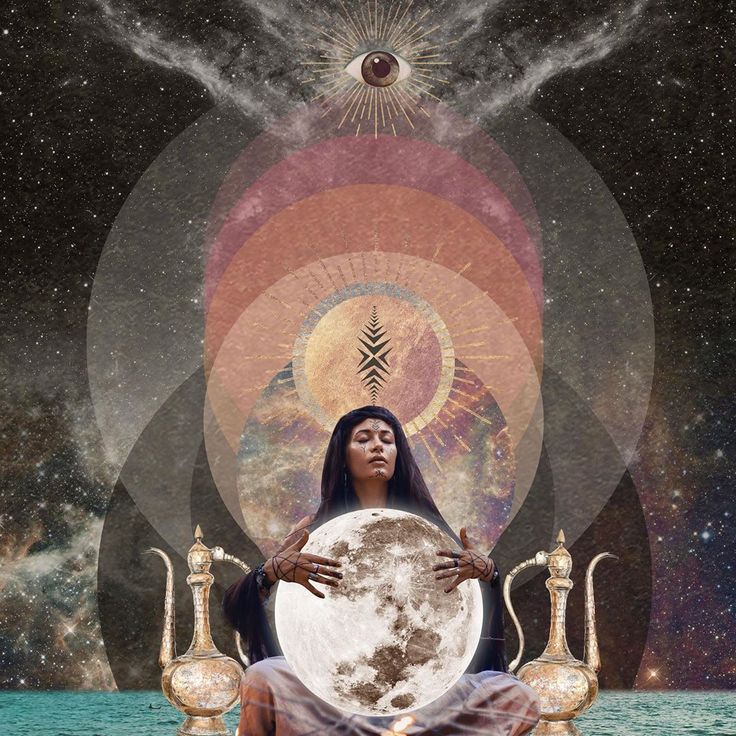 Woman Holding Full Moon
